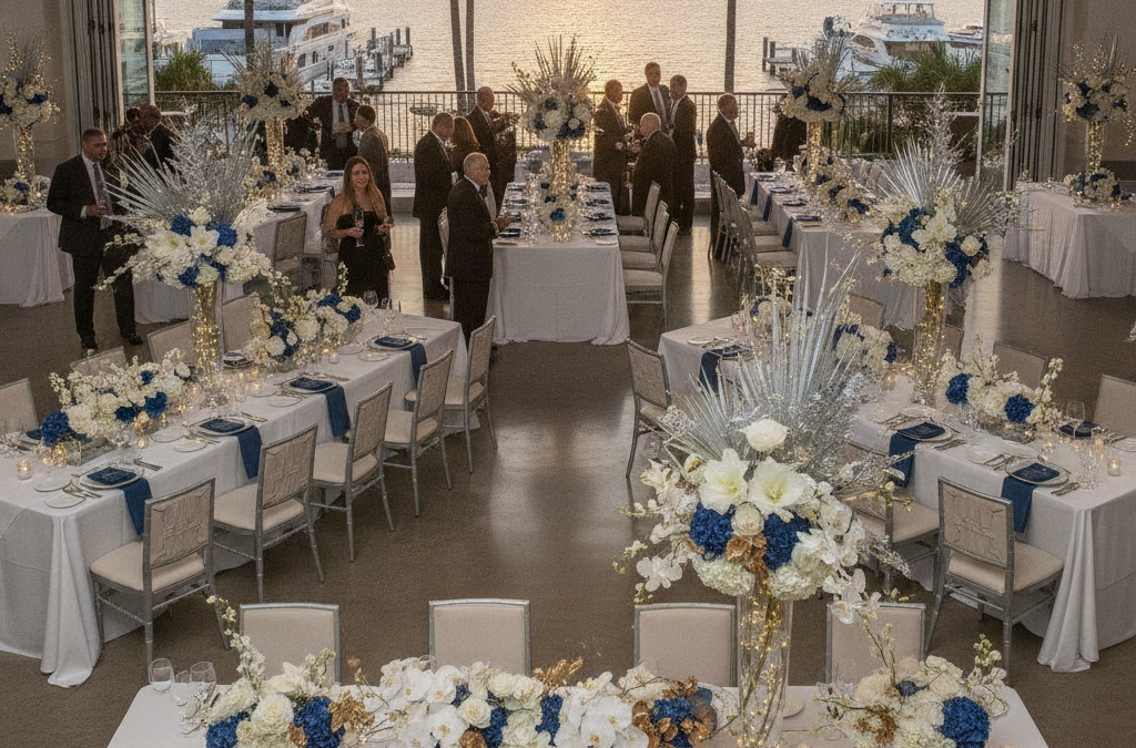 How Do You Design Florals for a Fort Lauderdale Corporate Holiday Party That Feels Sophisticated, Not Seasonal Cliché?