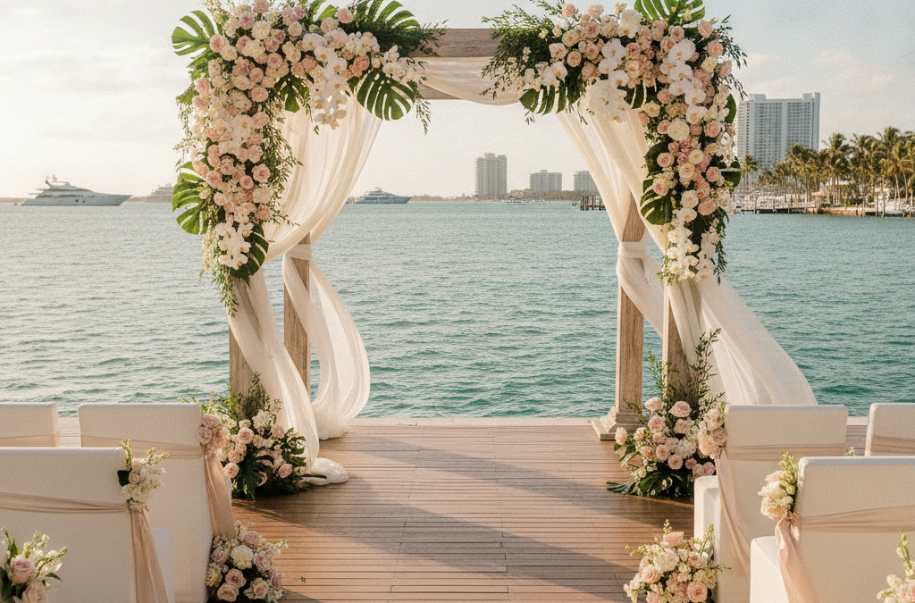 How Do You Design Florals for a Fort Lauderdale Wedding Ceremony Arch or Altar That Becomes the Focal Point of the Day?