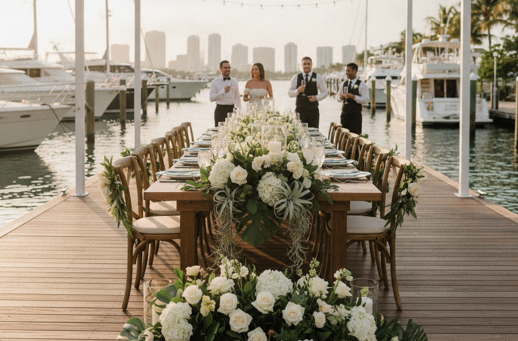 How Do You Design Florals for a Fort Lauderdale Yacht Club or Marina Wedding That Feels Polished, Not Predictable?