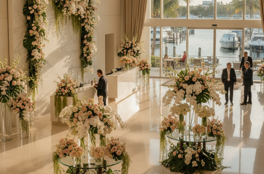 How Do You Design a Floral Program for a Hotel Lobby or Resort Property in Fort Lauderdale?