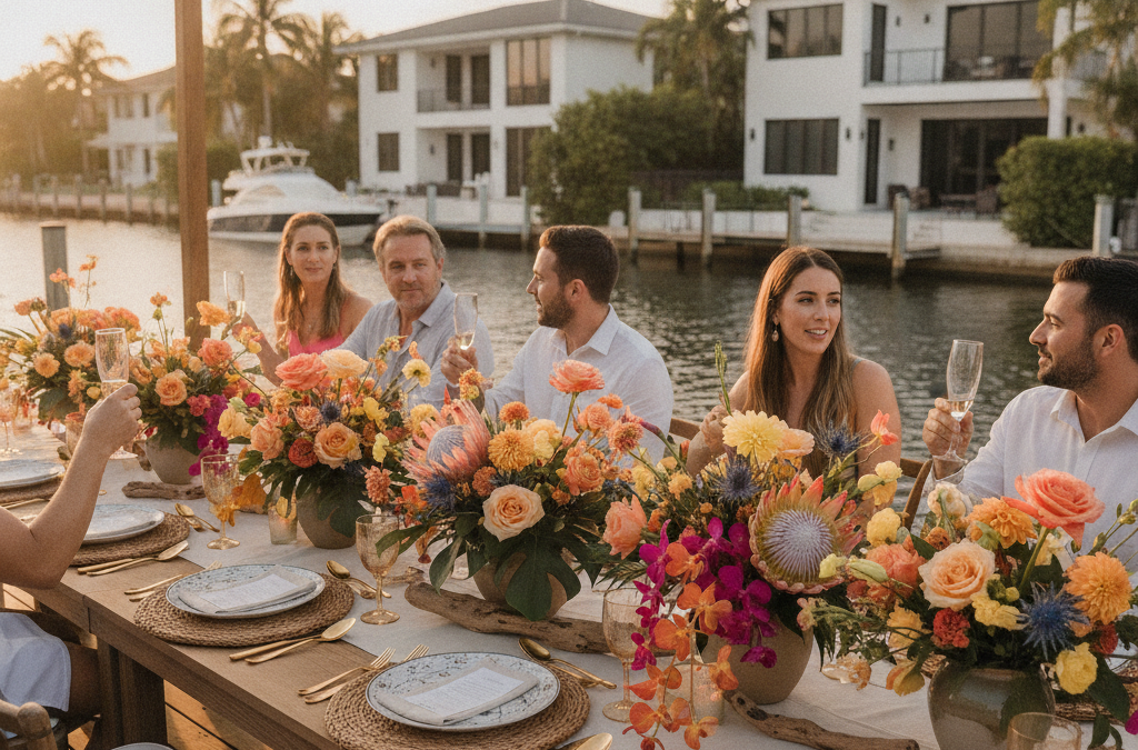 How Do You Design Florals for a Fort Lauderdale Wedding Rehearsal Dinner That Feels Like a Celebration in Its Own Right?