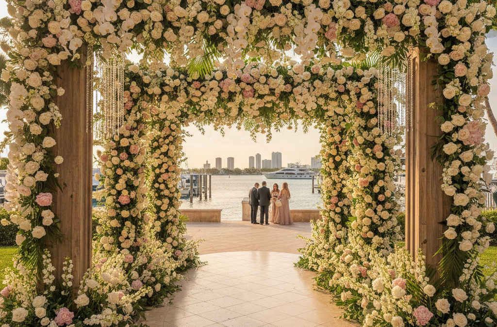How Do You Design Florals for a Fort Lauderdale Wedding Entrance or Foyer Installation That Sets the Tone Before Guests Take a Single Step Inside?