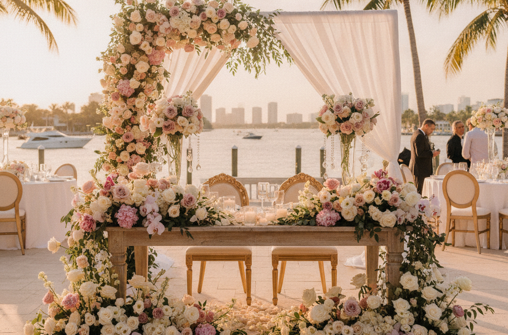 How Do You Design Florals for a Fort Lauderdale Wedding Sweetheart Table That Makes the Couple Feel Like the Center of Every Room?