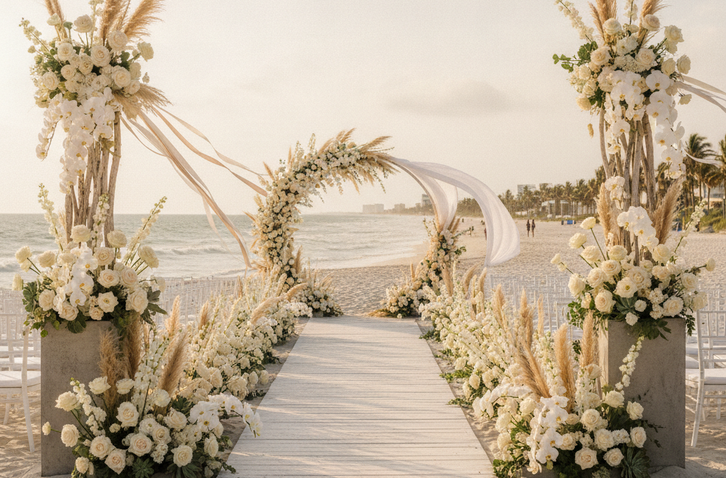 How Do You Choose Florals for a Pompano Beach or Deerfield Beach Wedding When Your Venue Is Outdoors, Uncovered, and Fully Exposed to the Elements?
